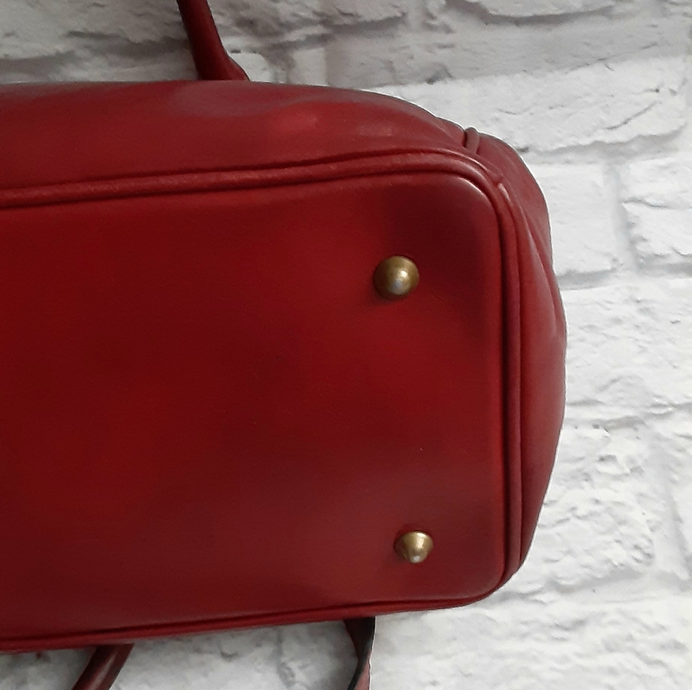 Floto red genuine leather satchel bag - Picture 3 of 16